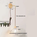 Helnys Wood Glass LED Wall Light Fixture with Pull Chain Switch