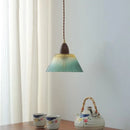 Helnys Nordic Green Glass LED Pendant Lamp for Modern Home Decor