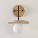 Helnys Yellow Travertine LED Wall Lamp Iron Pull Chain Switch Modern Stair Light Fixtures