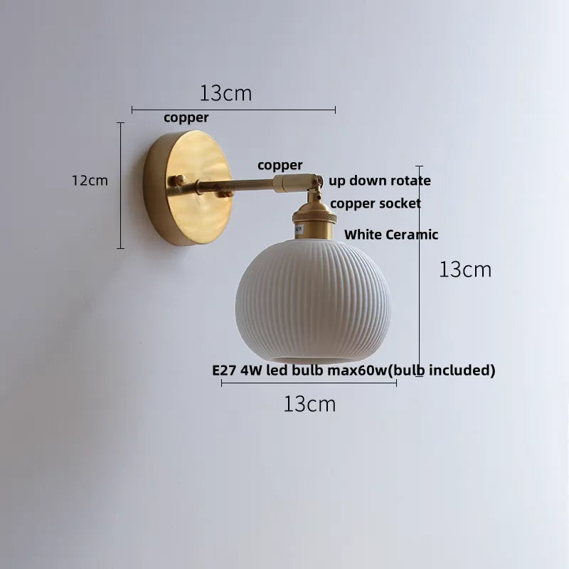 Helnys LED Wall Lights Pull Chain Switch Bedroom Bedside Lamp