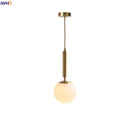 Helnys White Glass Ball LED Pendant Chandelier for Home Decor and Restaurant