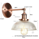 Helnys Vintage LED Wall Light with Pull Chain Switch, Rustic Industrial Bedside Lamp