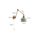 Helnys Glass Wall Light with Pull Chain Switch and LED Plug-in for Bedroom Lighting