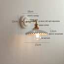 Helnys Modern LED Wall Lamp Ceramic Canopy Copper Arm Socket Indoor Light