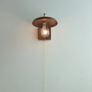 Helnys Copper LED Wall Light Fixture with Pull Chain Switch Rotatable Sconce Luminarie