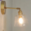 Helnys Clear Glass Wall Lights with Pull Chain Switch and Brass Finish