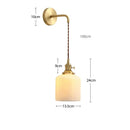 Helnys Nordic LED Wall Light Copper Ceramic Adjustable Bedroom Living Room Lamp