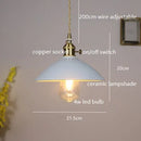 Helnys Ceramic Copper LED Pendant Lights - Nordic Style Hanglamp for Home Decor