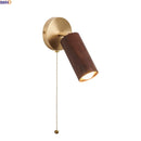 Helnys LED Wall Lights Walnut Ash Wood Gold Vintage Brass Living Room Bedroom Lamp