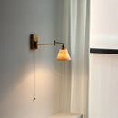 Helnys LED Wall Lamp Bedroom Gold Swing Arm Ceramic Light
