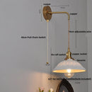 Helnys Ceramic Brass LED Wall Light Reading Sconce Pull Chain Switch Home Decor