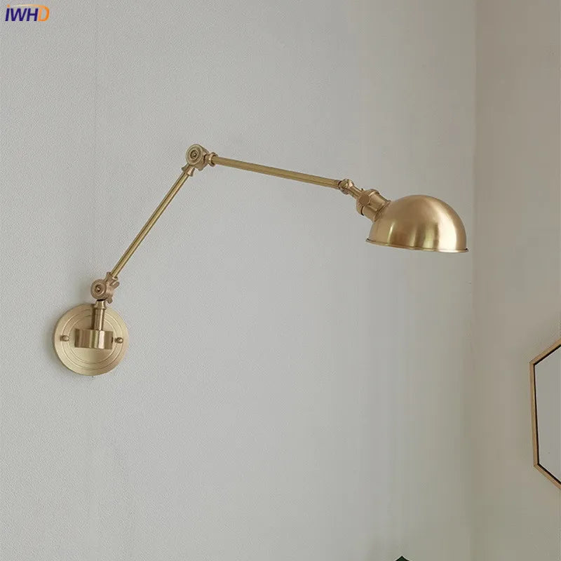 Helnys Nordic Copper Wall Sconce with Pull Chain Switch - Modern Indoor Lighting for Home