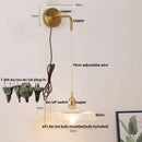 Helnys Adjustable LED Wall Lights Glass Bedside Lamp Modern Stair Light Fixtures