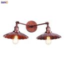 Helnys Rustic LED Wall Lamp 2 Heads Vintage Iron Industrial Style Light