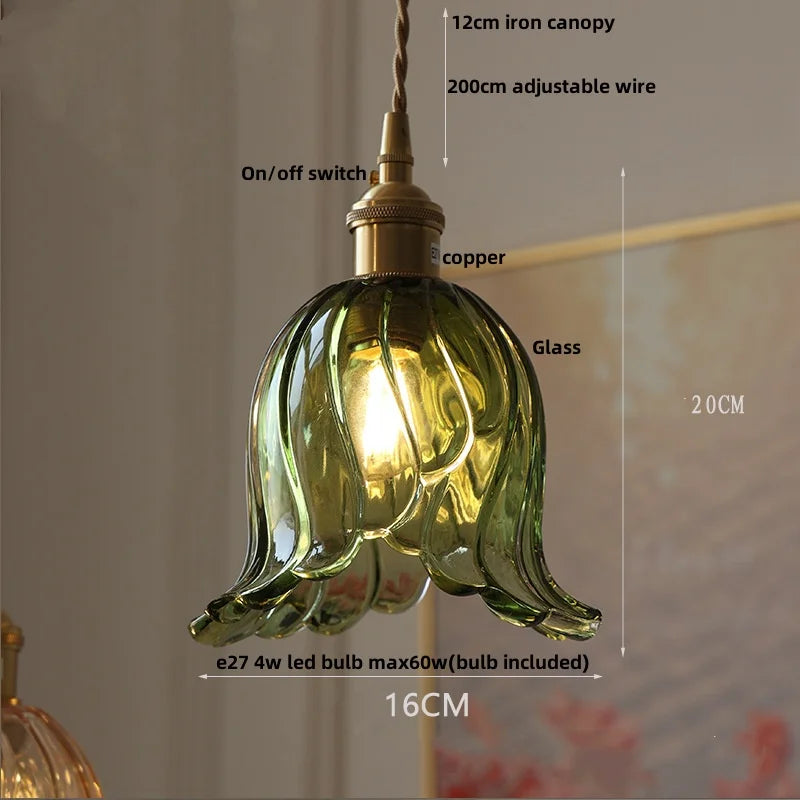 Helnys Clear Glass Copper LED Pendant Lamp for Modern Nordic Home Decor