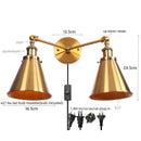 Helnys Loft Plug LED Wall Lamps 2 Heads Industrial Silver Vintage Lighting