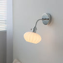 Helnys Adjustable Arm LED Wall Light Fixture White Glass Nordic Modern