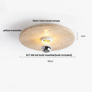 Helnys Japan Style Glass Ball LED Ceiling Light with Yellow Travertine for Home Decor