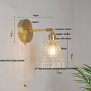 Helnys Brass LED Wall Lamp Sconce Pull Chain Switch Stair Light Fixtures