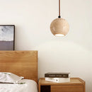 Helnys Vintage Yellow Travertine Spherical LED Pendant Light Chandelier