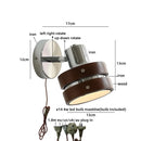 Helnys Iron Wood LED Wall Light with Pull Chain Switch