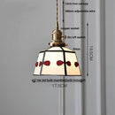 Helnys Tiffany Glass Pendant Lamp LED Handcrafted Modern Knob Switch Red Nordic Glass