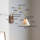 Helnys LED Rotatable Wall Lamp Fixture with Wood Design & Pull Chain Switch