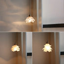 Helnys Flower Glass LED Chandelier Pendant Light - Modern Kitchen Island Hanging Lamp