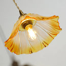 Helnys Yellow Glass LED Pendant Light, Nordic Style, Adjustable Hanging Lamp