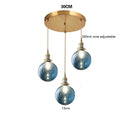 Helnys Wood LED Pendant Lamp Nordic Copper Glass Hanging Light