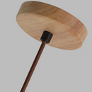 Helnys Ambient LED Pendant Wood Canopy Yellow Travertine Glass Hanging Lamp