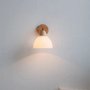 Helnys Copper Rotate Wall Lights with LED, Glass, Wood, Pull Chain Switch