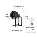 Helnys Outdoor E27 Wall Lantern Sconce Black for Entryway Porch Patio Garage