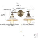 Helnys Industrial Vintage Bronze LED Wall Lamp, 2 Heads Clear Glass Stair Light