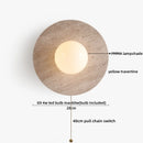 Helnys White Glass Stone LED Wall Lamp for Living Room Bedroom Wabi Sabi Mirror Light