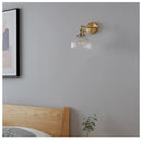 Helnys Copper Socket LED Wall Lamp Clear Glass Pull Chain Switch