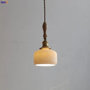 Helnys Copper LED Pendant Light with Ceramic Lampshade, Modern Japanese Style