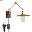 Helnys Copper Arm LED Wall Sconce Pull Chain Switch Nordic Luminaria