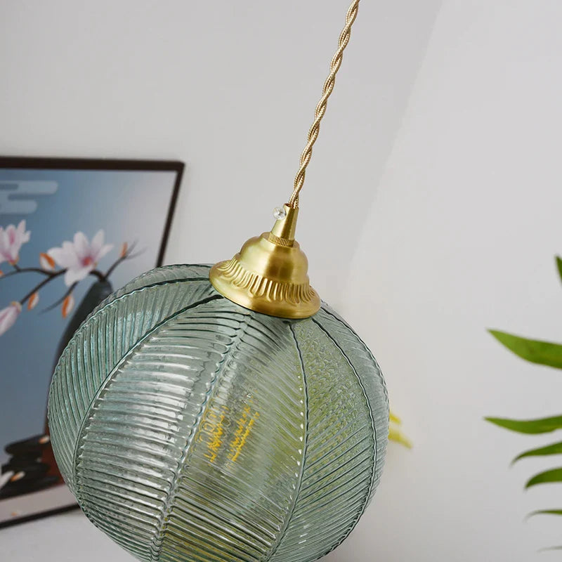 Helnys Nordic Glass LED Pendant Lamp Blue E27 Modern Hanging Light