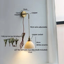 Helnys Brass Glass Shade LED Wall Lamp, Nordic Modern Bathroom Mirror Light