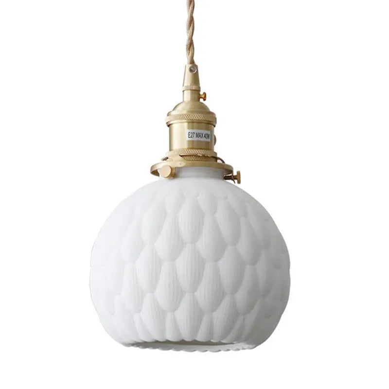 Helnys Ceramic LED Pendant Light - Modern Copper Hanging Lamp