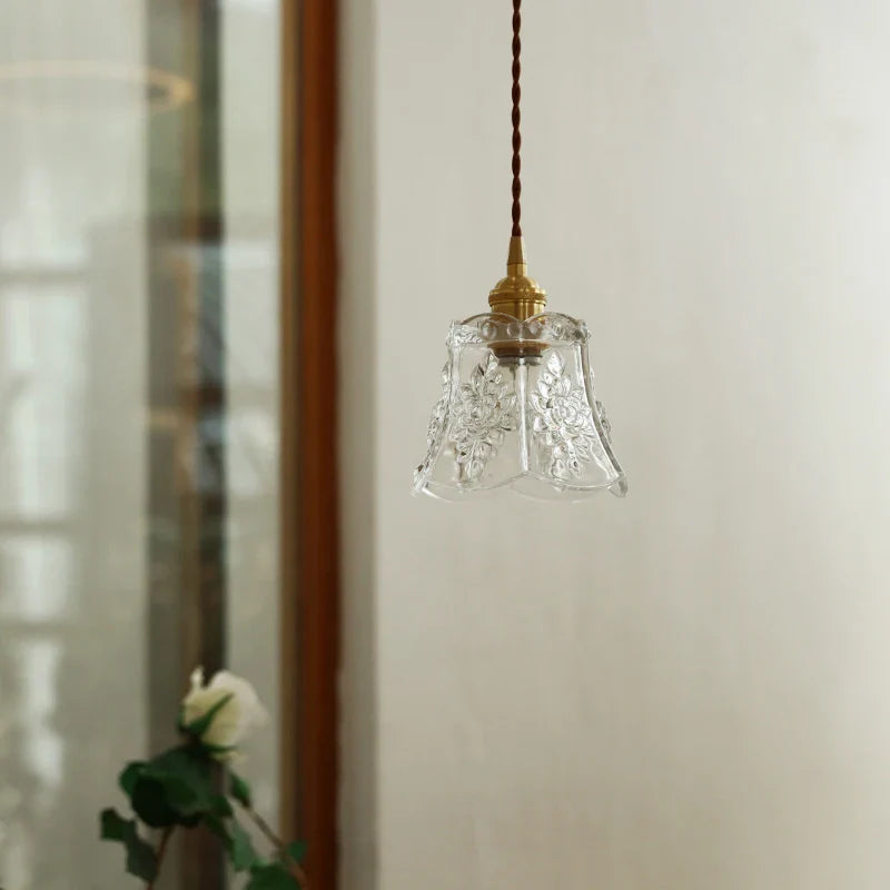 Helnys Brass LED Pendant Light with Clear Glass Shade