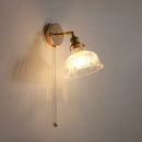 Helnys Rotating Glass Wall Light with Pull Chain Switch & LED - Modern Nordic Design