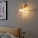 Helnys Copper Socket LED Wall Lamp Clear Glass Pull Chain Switch