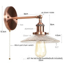 Helnys Industrial Loft LED Wall Lights Plug In Iron Bedside Lamp for Bedroom