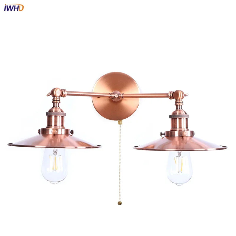 Helnys LED Wall Light Two Heads Decor Pink Loft Wandlamp
