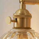 Helnys Vintage LED Glass Wall Light Fixture Pull Chain Switch Bedside Lamp