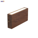 Helnys Nordic Walnut Wood LED Wall Sconce for Bedroom & Living Room