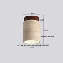 Helnys LED Ceiling Lamp Natural Yellow Travertine Walnut Wood Ceiling Lights
