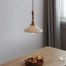 Helnys White Ceramic LED Pendant Lights with Ash Wood Detail - Modern Nordic Design